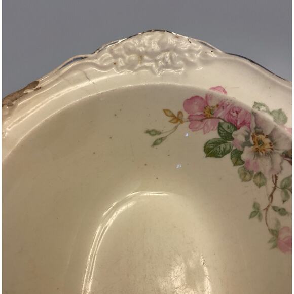 VTG 1940s TS&T Vegetable Bowl Modern Farmhouse Cottagecore Primitive Centerpiece - Picture 9 of 15